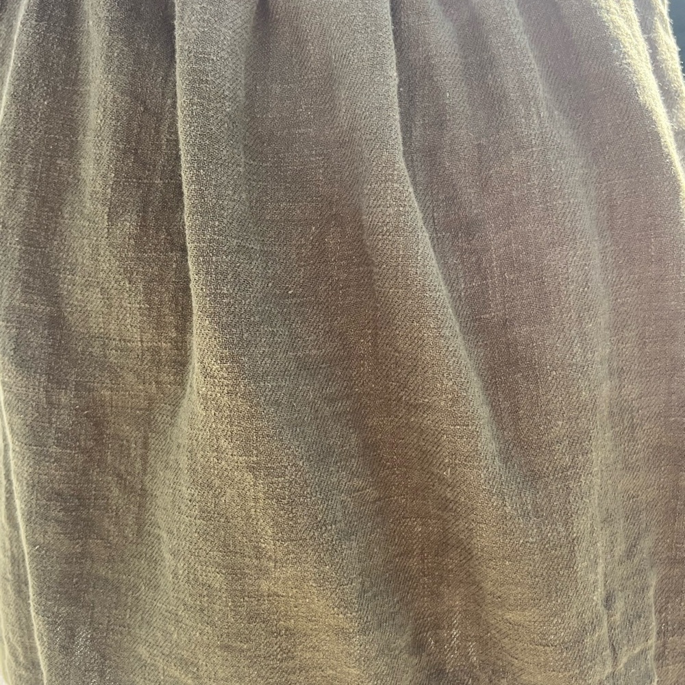 J.O.A. Olive Green Linen Cotton skirt with ties - Picture 5 of 8